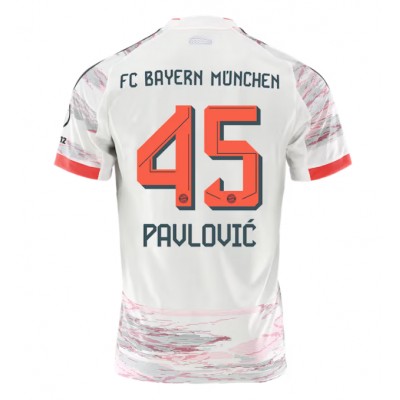 Moški Nogometni dresi Bayern Munich Aleksandar Pavlovic #45 Gostujoči 2025-26 Kratek Rokav Moški Nogometni dresi Bayern Munich Aleksandar Pavlovic #45 Gostujoči 2025-26 Kratek Rokav